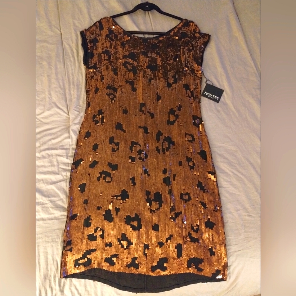Timeless by Naeem Khan Bronze Sequin Dress